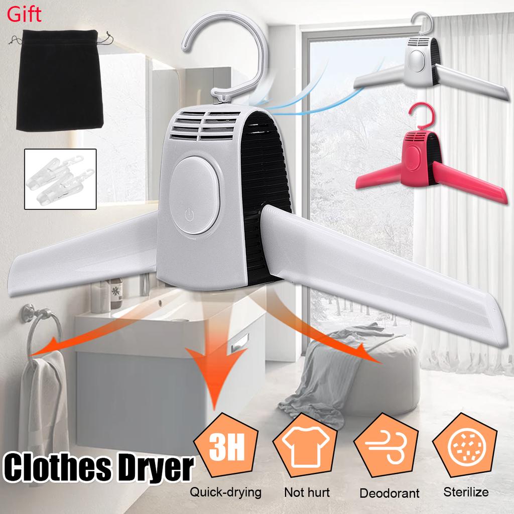 Portable Clothes and Shoes Dryer Fast Drying Cloth Suit Hanger Dryer, Electric Folding Clothes Shoes Drying Hangers Mini Portable Dryer Rack Machine for Household Travel