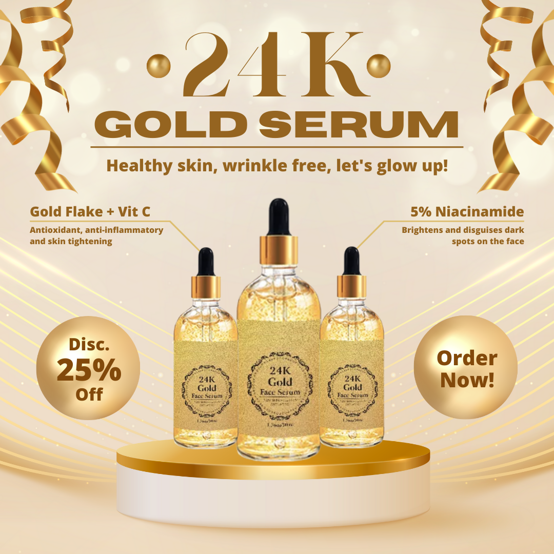 Natural Rose 24K Gold Serum | Anti Ageing, Wrinkle Treatment, Instant Glow & Remove Acne and Acne Spot