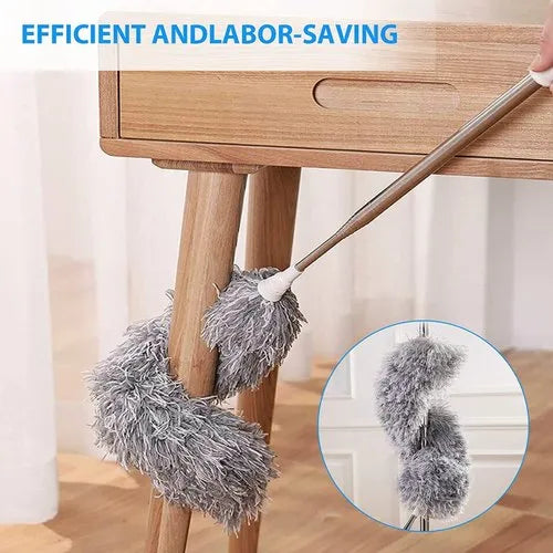 Microfiber Feather Duster Extendable Duster with Extra Long Pole, Bendable Head & Long Handle Dusters for Cleaning Ceiling Fan, High Ceiling, Blinds, Furniture & Cars